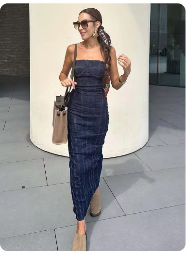 Zara dupe denim maxi dress