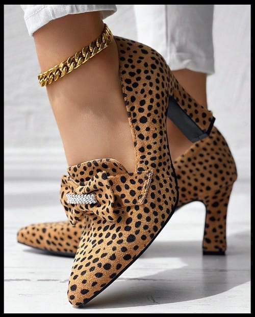 Cute Leopard prints block heels